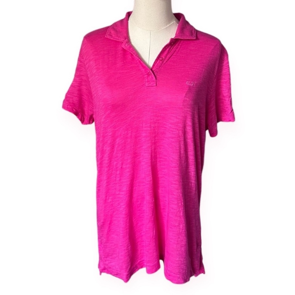 Vineyard Vines Women's Hot Pink Relaxed Every Day Polo T-Shirt Top size small S